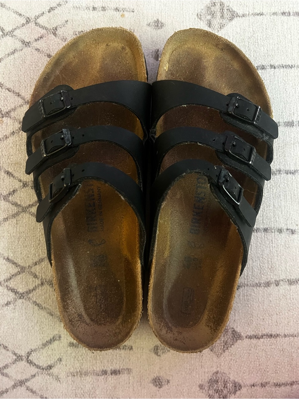 Black Triple-Strap Women's Sandals by